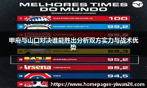 甲府与山口对决谁能胜出分析双方实力与战术优势